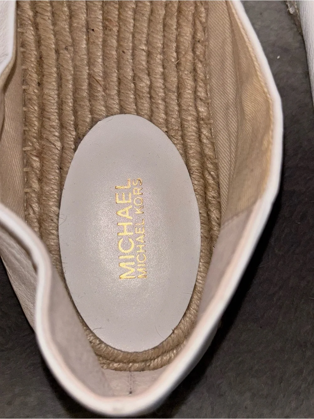 Michael Kors Heidi Leather Floral Espadrille Flats White 9.5